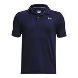 Camisa Polo Under Armour Boys Performance Azul/cinza Tamanho L