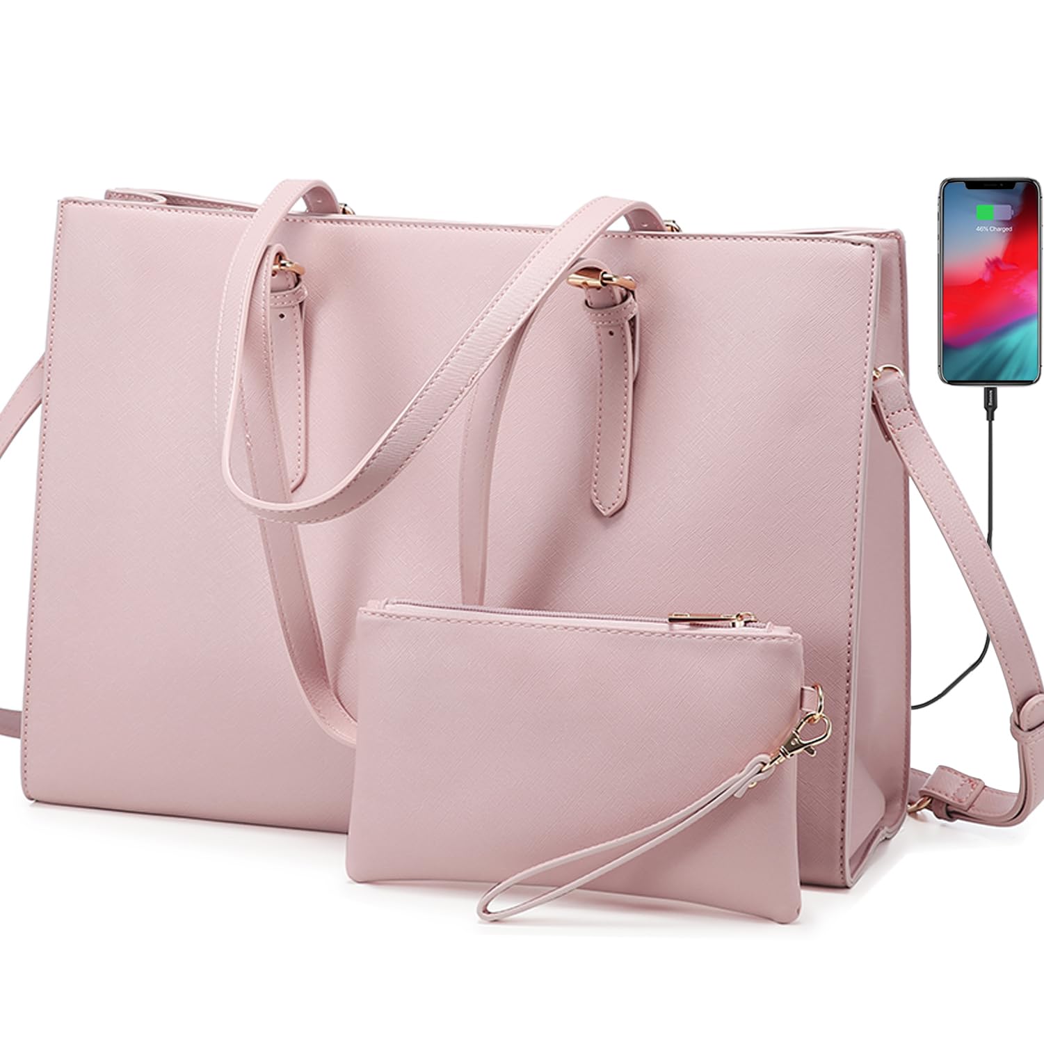 Bolsa Para Laptop Lovevook Fashion Computer Tote De 15,6 Polegadas Rosa