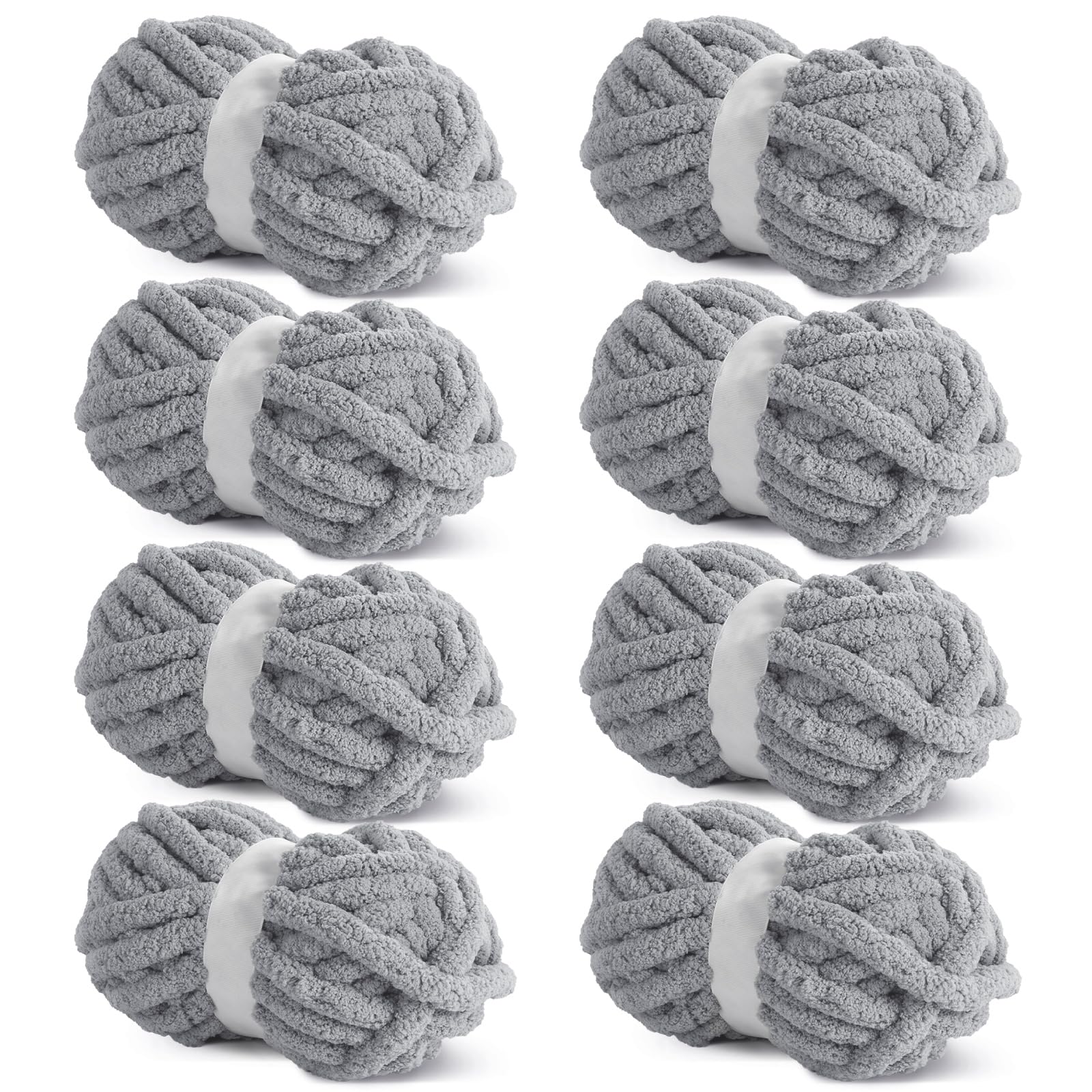 Fio Hombys Light Grey Chunky Chenille Para Crochê E Tricô