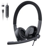 Fone De Ouvido Com Fio Emeet Hs50 Com Microfone, Fones De Ouvido Intra-auriculares Para Computador Com Microfone Com Cancelamento De Ruído, Usb-a/us