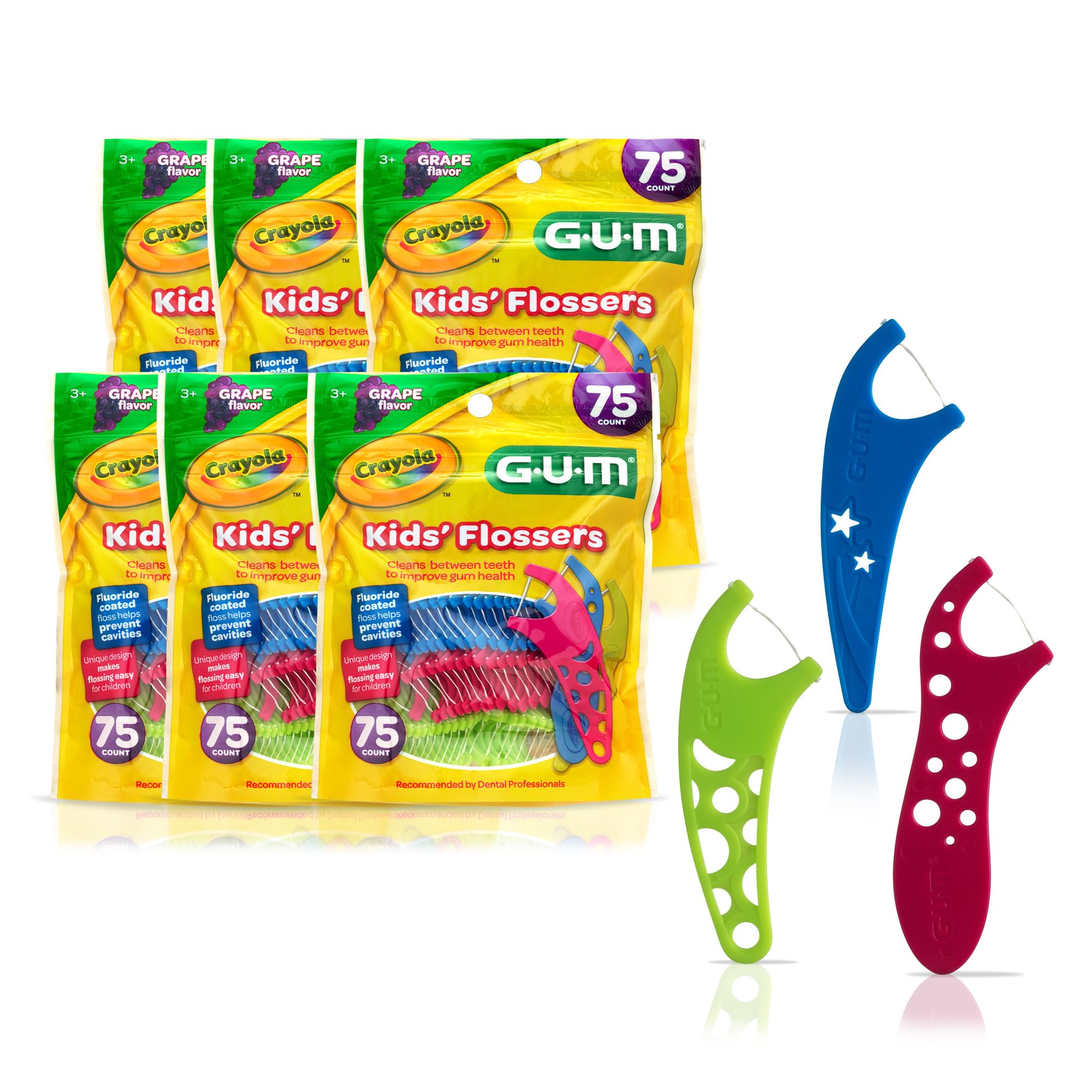 Floss Picks Gum Crayola Kids Com Sabor De Uva Com Flúor, 450 Quilates