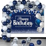 Kit De Balões De Confete De Aniversário Tatuo Azul Marinho 50 Unidades