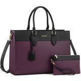 Bolsa Para Laptop Lovevook Para Mulheres De 15,6 Polegadas De Couro Impermeável Roxa