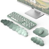 Conjunto De Descanso De Pulso Moko Cloud Para Teclado E Mouse Verde