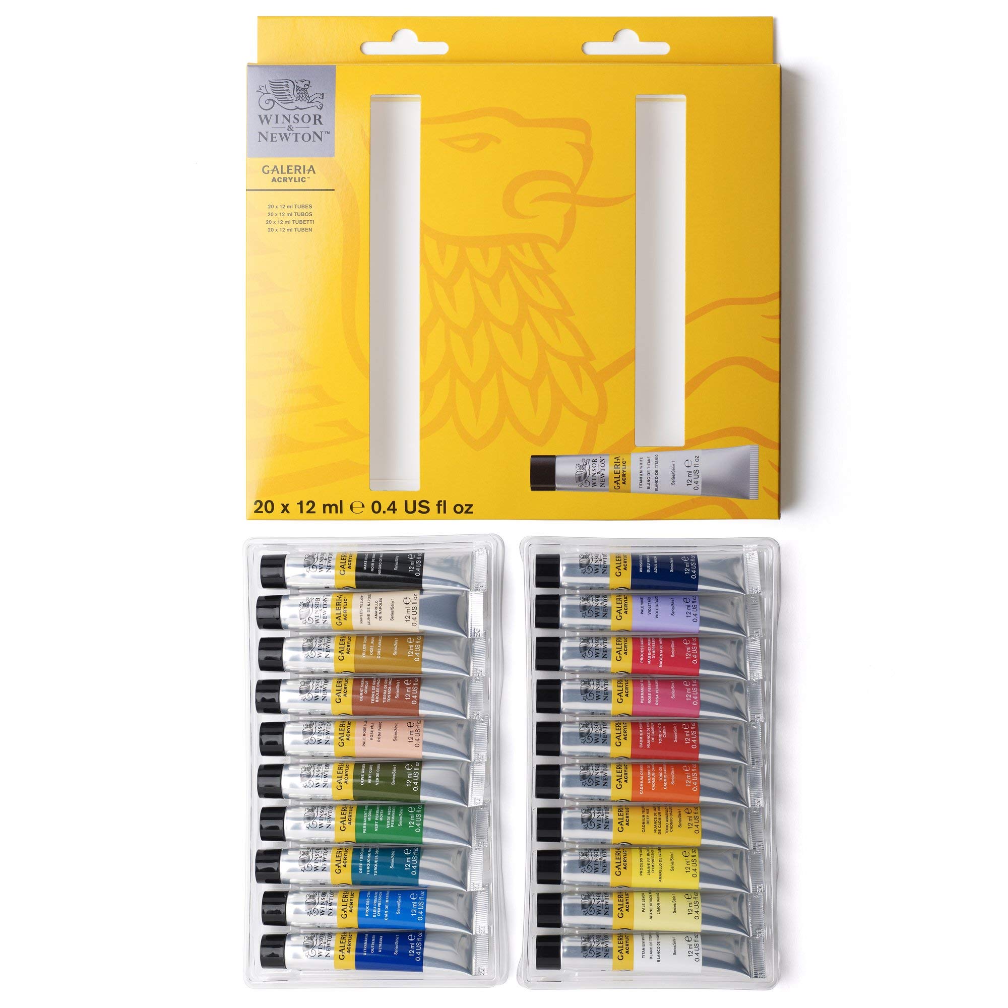 Conjunto De Tinta Acrílica Winsor &amp; Newton Galeria, Tubo De 20 X 12ml