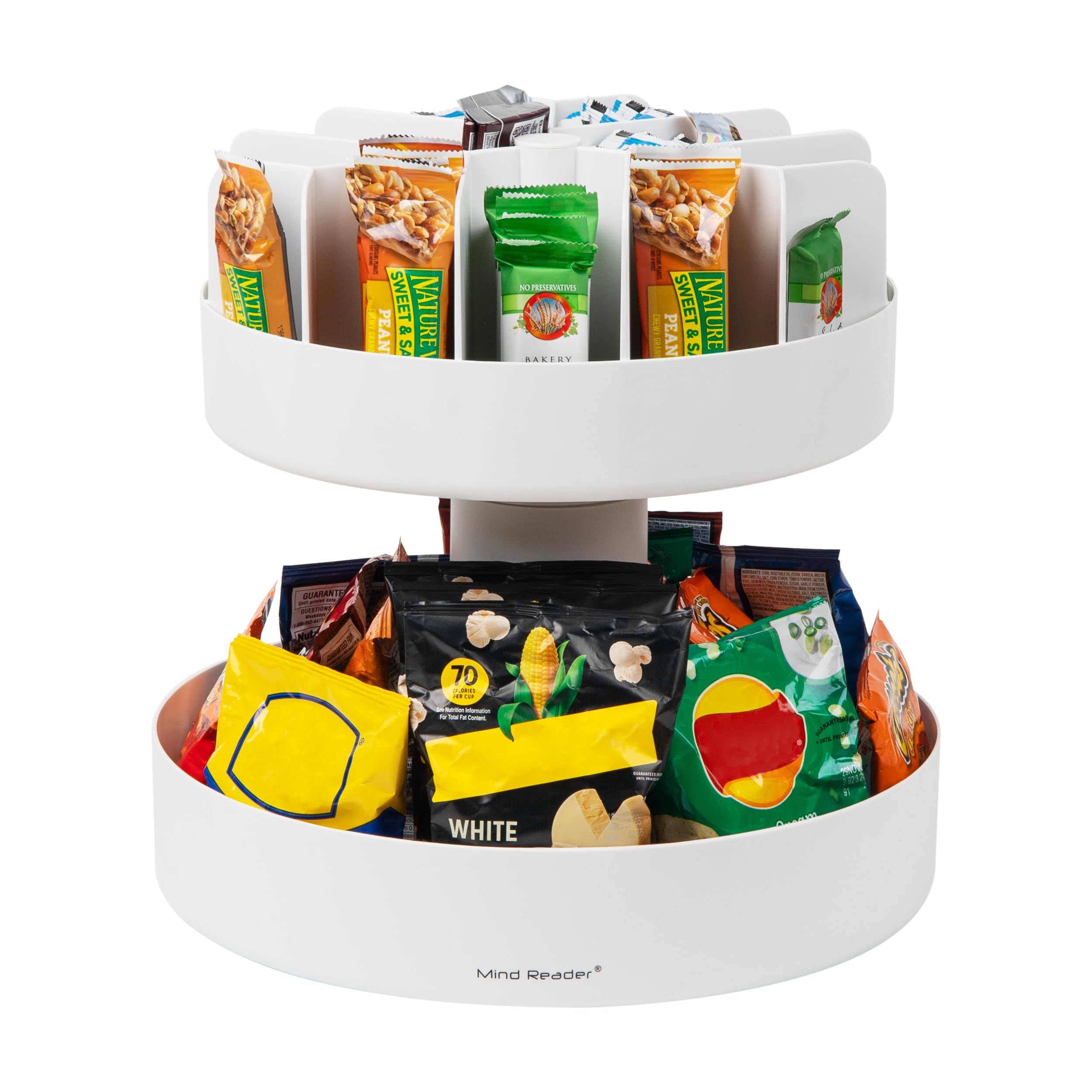 Organizador De Bancada Snack Carousel Mind Reader De 2 Camadas Branco