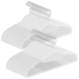 Pacote De Cabides Songmics Com 50 Cabides De Plástico Pesado Branco