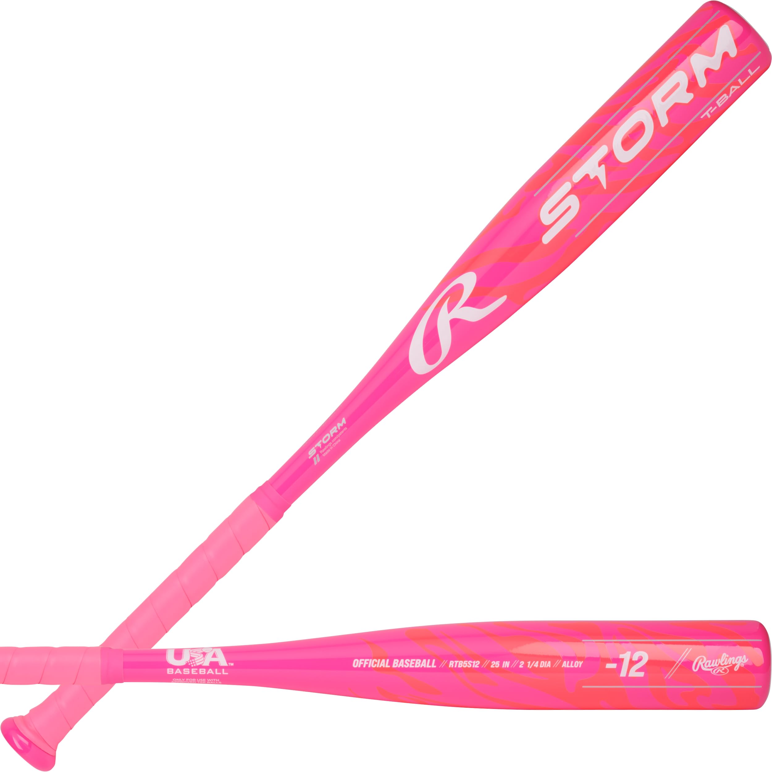 Bastão T-ball Rawlings Storm -12 60 Cm Rosa