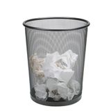 Lata De Lixo Mind Reader Mesh, 16,65 L (4,4 Galões), Cesta De Lixo, Redonda, Escritório, Malha De Metal, 11,5 “l X 11,5” L X 13,75" H, Preta