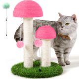 Cat Scratching Post Odoland Mushroom Sisal Scratcher Pink