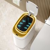 Lata De Lixo Elpheco Slim Com Tampa, Sensor Automático De 9,5 L Dourado