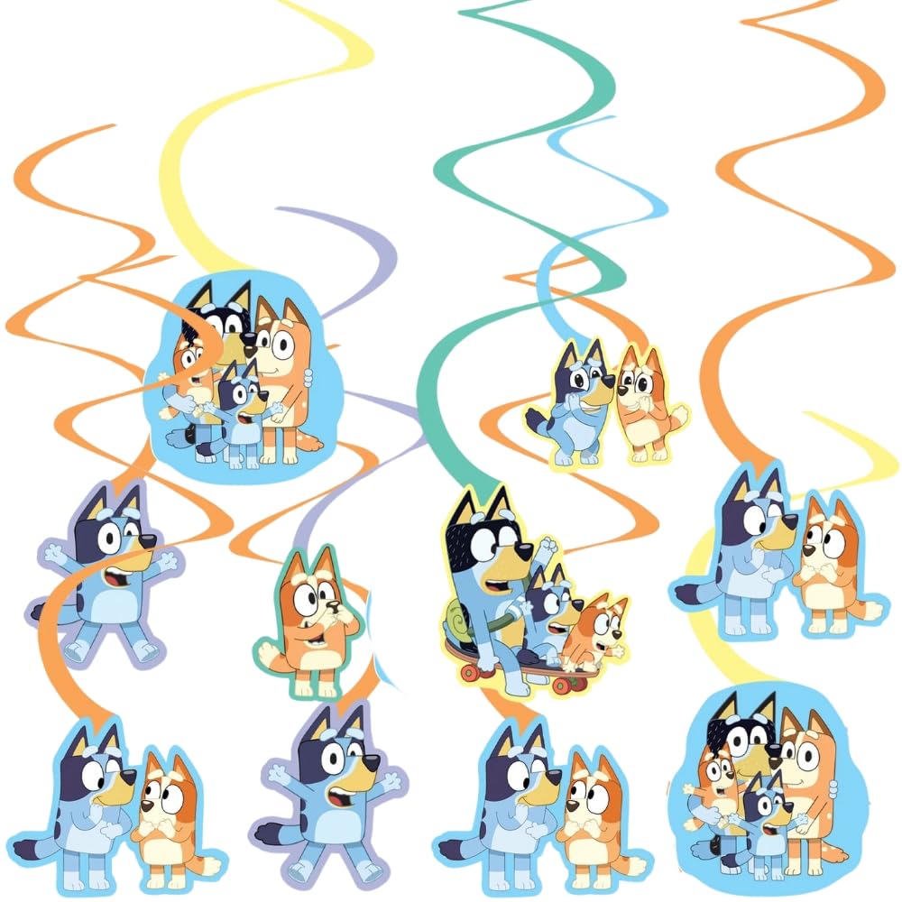 Spiral Decorations Amscan Stunning Bluey, Pacote Com 12