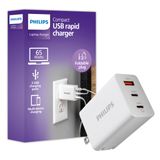 Carregador Philips Iphone De Carregamento Rápido 65 W Usb C 3 Portas Branco