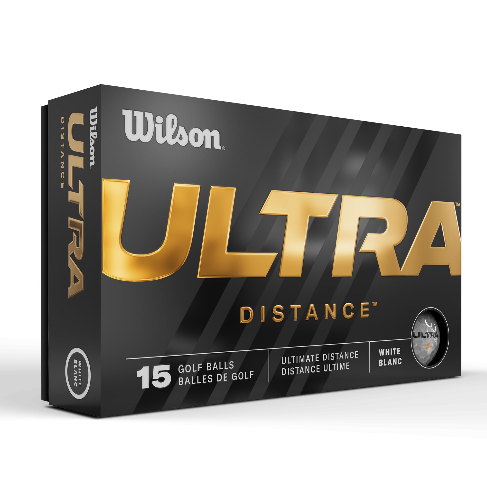 Bolas De Golfe Wilson Ultra Distance, Pacote Com 15 Polegadas, 23', Brancas