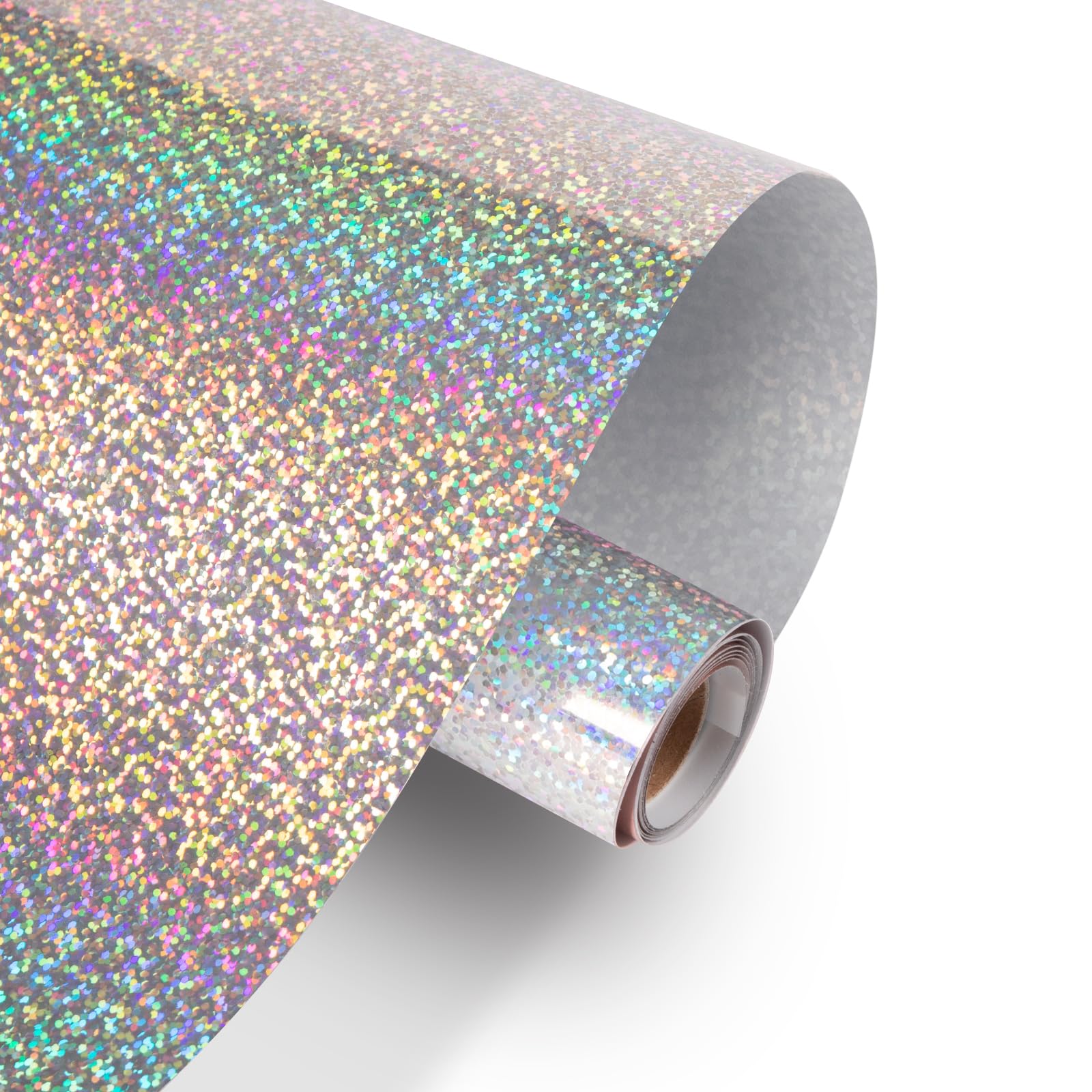 Vinil Permanente Com Glitter Holográfico Htvront Silver 12x3m