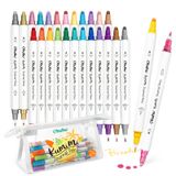Marcadores Para Colorir, Canetas De Jornal Ohuhu, 24 Cores, Pontas Duplas