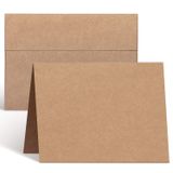 Cartão E Envelopes Ohuhu Brown Kraft, Pacote 100, 5x7in