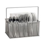 Porta-utensílios Mind Reader Silver Metal Mesh 25,4 X 17,78 X 12,07 Cm