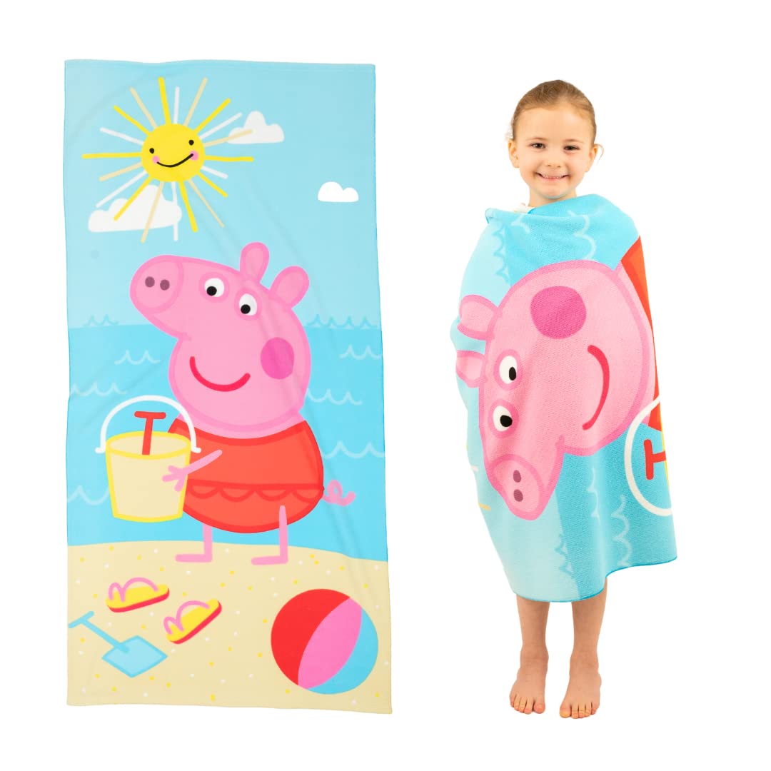 Toalha Franco Peppa Pig Kids Super Soft 100% De Plástico Reciclado