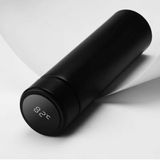 Garrafa Térmica Em Inox Com Termômetro, Copo Térmico, Medidor De Temperatura E Display Lcd, 480ml Preto