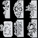 Feliz Aniversário De Metal Die Cut Flower Butterfly Lace Bird