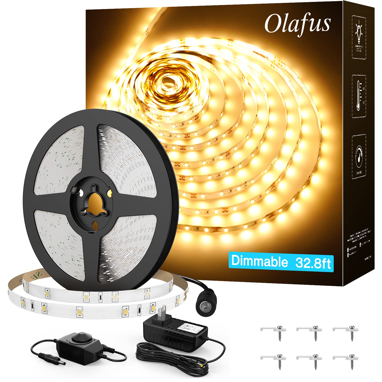 Luzes De Faixa De Led Olafus 10m Warm White 600 Leds 3000k 12v