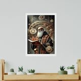 Quadro Decorativo Católico São Bento 33x24cm - Com Vidro