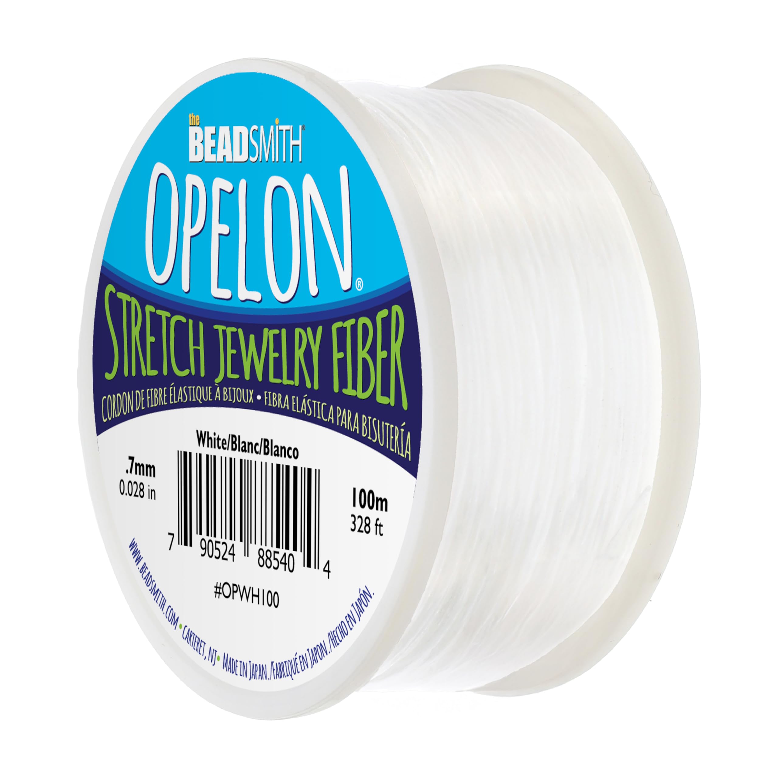 Cordão De Miçangas The Beadsmith Opelon Stretch Jewelry White 0,7 Mm