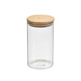 Pote Redondo De Vidro Com Tampa Em Bambu 600ml Kenya