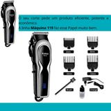 Maquina Kemei Cabelo E Barba Com Display Digital