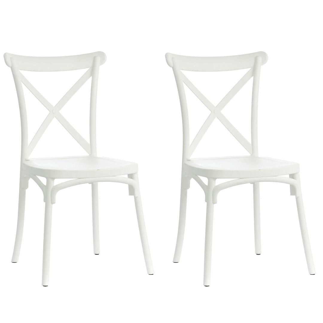 Kit 2 Cadeiras De Design Katrina Interior E Exterior - Branco