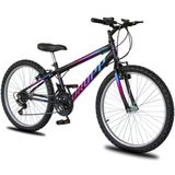 Bicicleta Aro 24 Dropp Sport Infantil Adulto18 Vel Marchas Freio V-brake - Preto E Azul