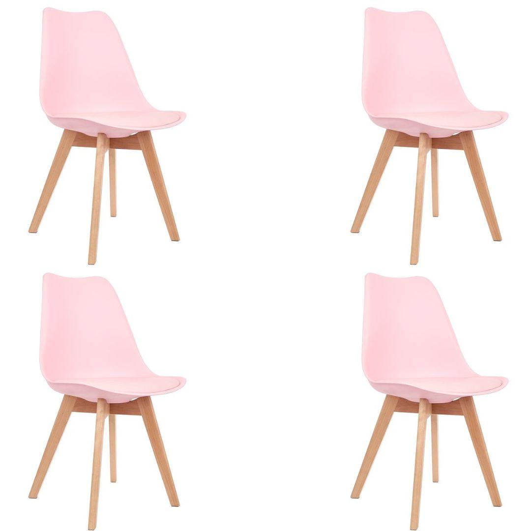Kit 4 Cadeiras De Design Tulip - Rosa