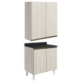 Armario Aereo Balcao 2 Portas 60cm Mdf Kali Bianco Toq Bianco Toq Nicioli