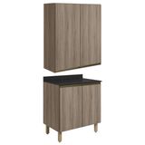 Armario Aereo Balcao 2 Portas 60cm Mdf Kali Carvalho Toq Carvalho Toq Nicioli