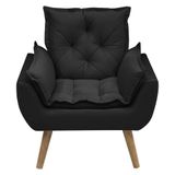 Kit Com 2 Poltronas Opala Conforto Decorativa Em Veludo Preto