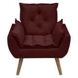 Kit Com 2 Poltronas Opala Conforto Decorativa Em Veludo Bordô