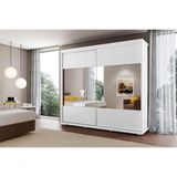 Guarda Roupa Casal Cadenza 2 Porta Correr 6 Gavetas Com Espelho 100% Mdf Branco Fenix