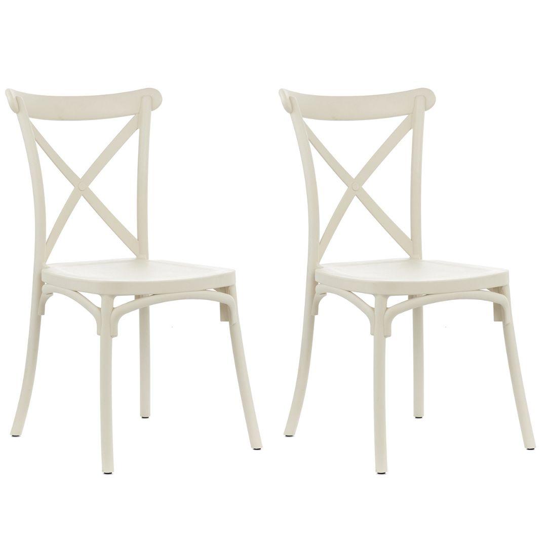 Kit 2 Cadeiras De Design Katrina Interior E Exterior - Nude