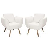 Kit De 2 Poltronas Jolly Cadeira Decorativa Em Tecido Boucle Branco