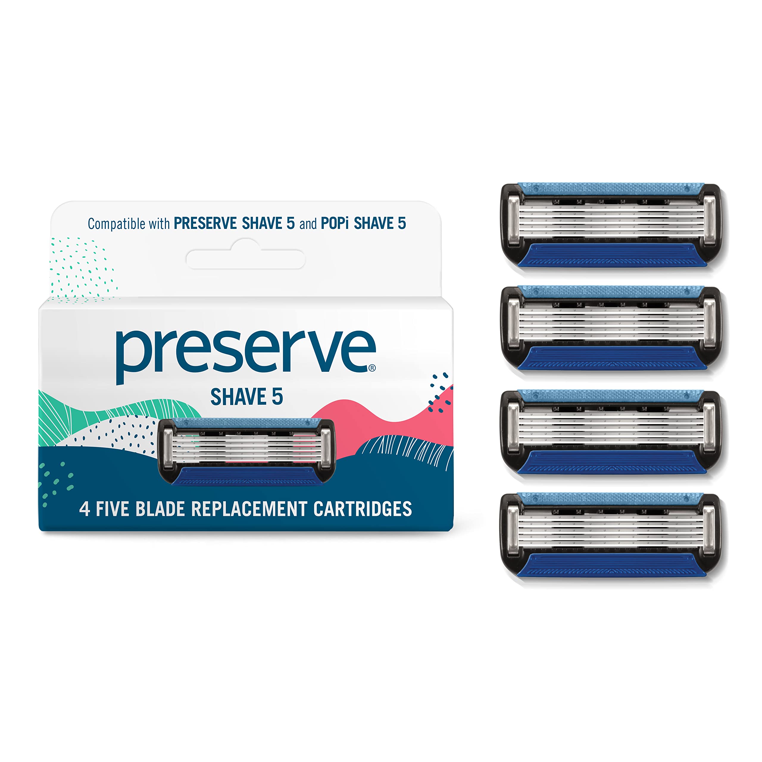 Cartuchos De Reposição Preserve Shave 5 Recycled Razor 4ct