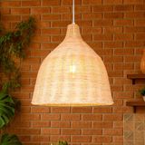 4 Pendente De Vime Fibra Natural Em Rattan E27 Varanda Nat12