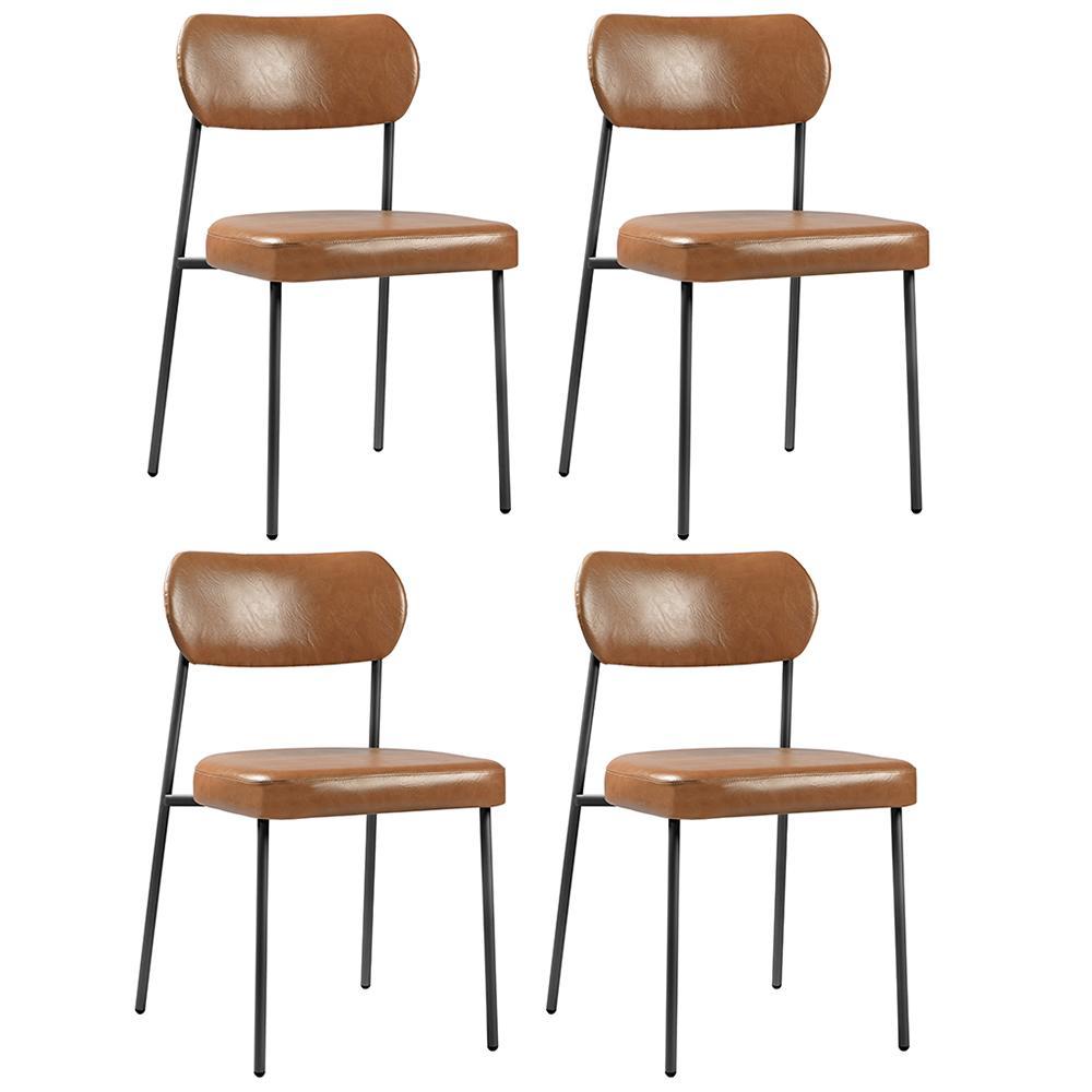Conjunto 4 Cadeiraslavíniacouríssimo Amarula/aço Preto - Salaone