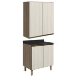Armario Aereo Balcao 2 Portas 60cm Mdf Kali Carvalho Toq Bianco Toq Nicioli