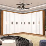 Closet Casal Duplo Rubi Premium 16 Portas 8 Gavetas