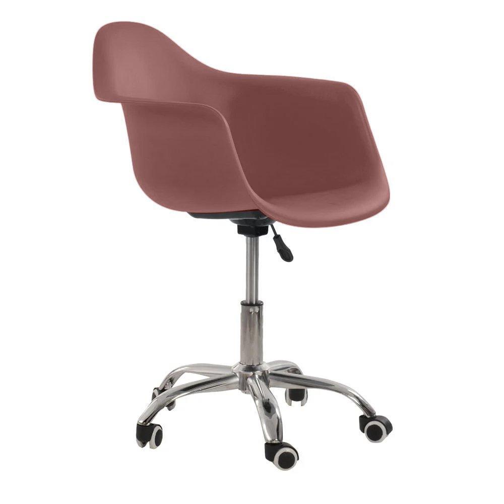 Cadeira Com Rodízios Eames Office Com Apoio De Braços Marrom