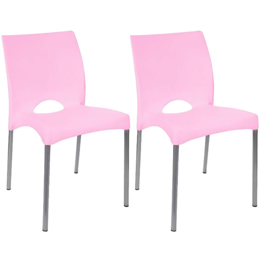 Kit 2 Cadeiras De Design Boston Exterior - Rosa