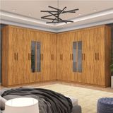 Closet Casal Duplo Rubi Premium 16 Portas C/espelho 8 Gavetas