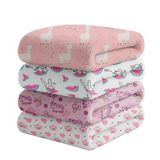 Manta Coberta Bebê Kit 02 Menina Algodão Estampada Sortida