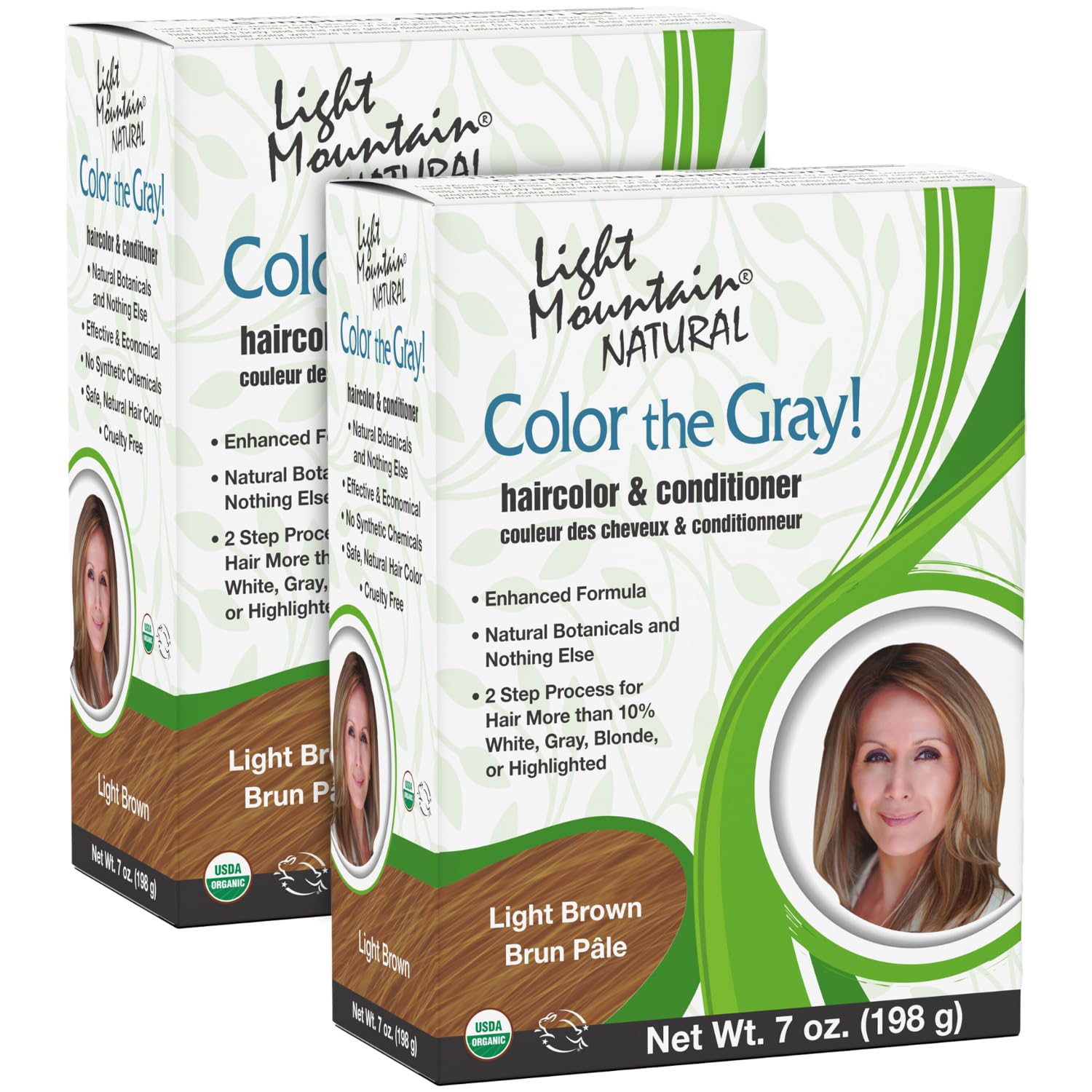 Tintura De Cabelo Light Mountain Henna Cor Cinza Marrom Claro 200ml